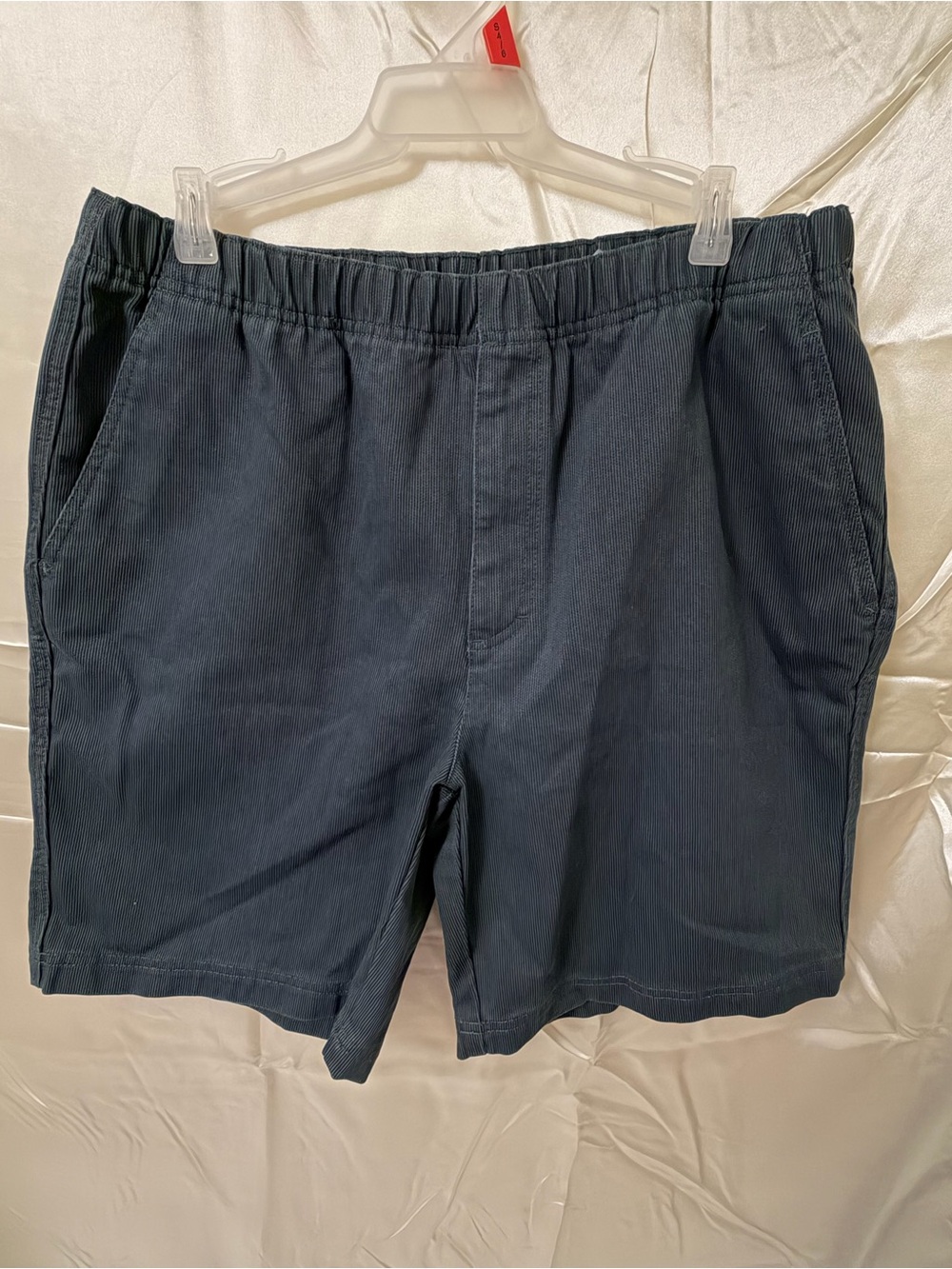 The Territory Ahead Men’s Corduroy Shorts Charcoal Elastic Waist 100% Cotton